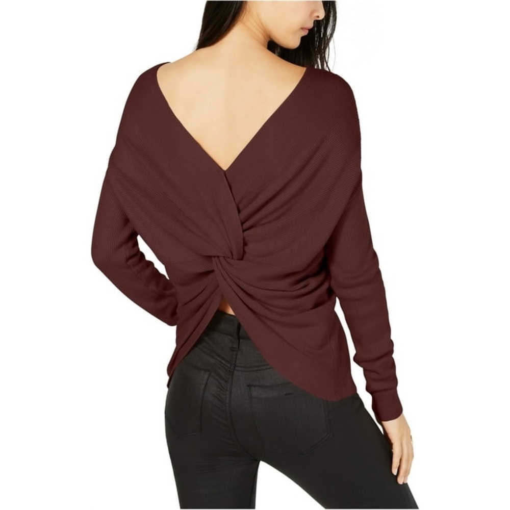 bar III Womens Twist Back Pullover Sweater in brown cocoa - Size M